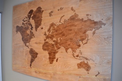 400x266 Diy Wooden World Map Art - Plywood Painting Art