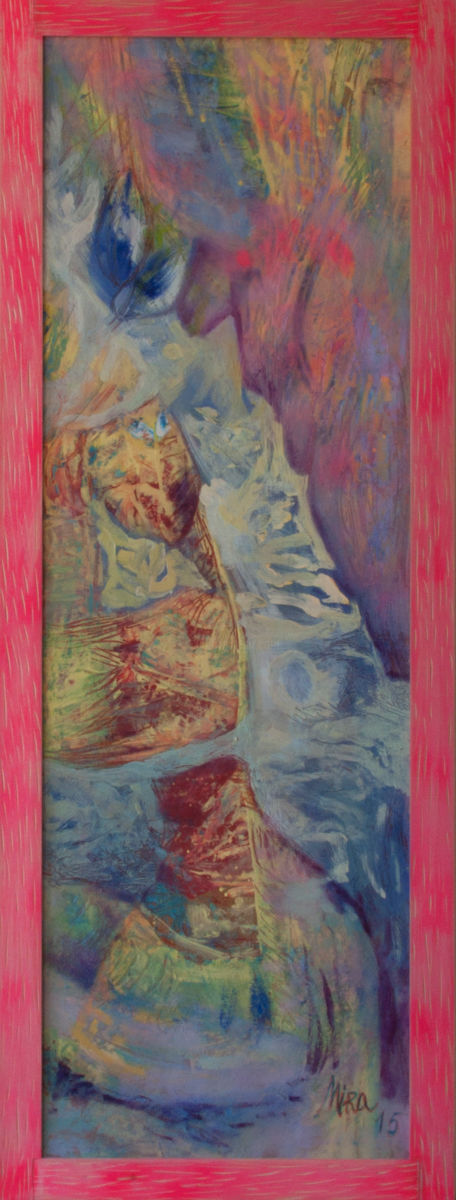 456x1200 Talk Of The Stream Oil On Plywood 2015 (Mira Mikac) - Plywood Painting Art