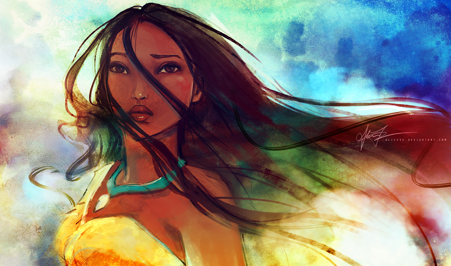 1525x900 The Message Behind Colors Of The Wind - Pocahontas Painting