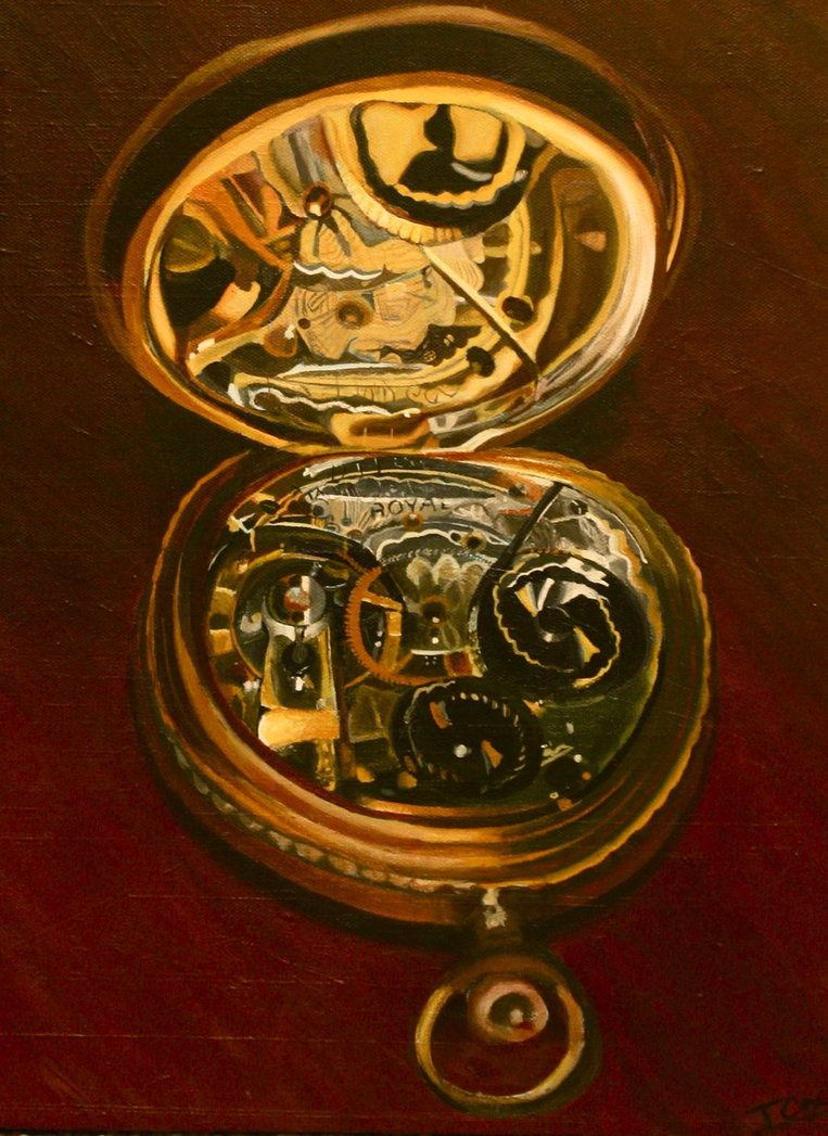763x1047 Pocket Watch Painting By Taylor Cox - Pocket Watch Painting