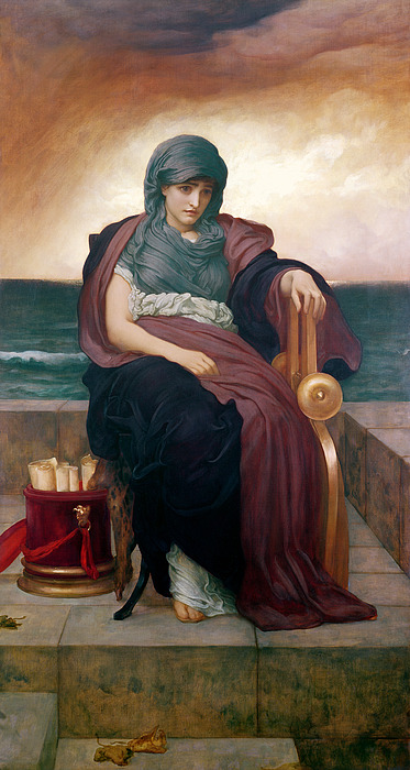 373x700 The Tragic Poetess Painting By Frederic Leighton - Poetess Painting