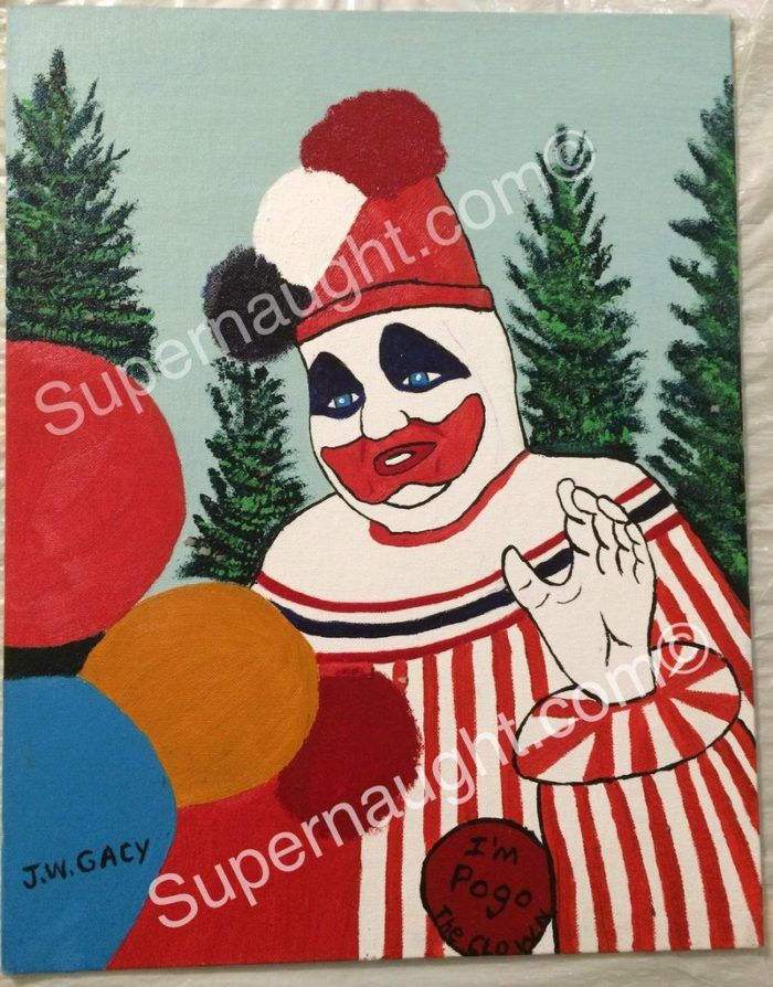700x894 John Wayne Gacy Pogo The Clown Oil Painting Signed Twice - Pogo Painting