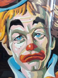 236x314 Vintage Paint By Number Kitschy The Clown On Pogo Stick Clowns - Pogo Painting