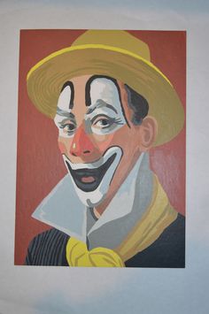 236x355 Vintage Paint By Number Kitschy The Clown On Pogo Stick Clowns - Pogo The Clown Painting