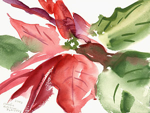 300x226 Poinsettia Paintings Fine Art America - Poinsettia Painting