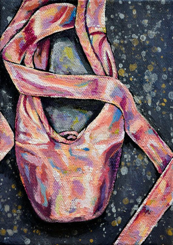 570x808 Original Pointe Shoe Ballet Painting - Pointe Painting