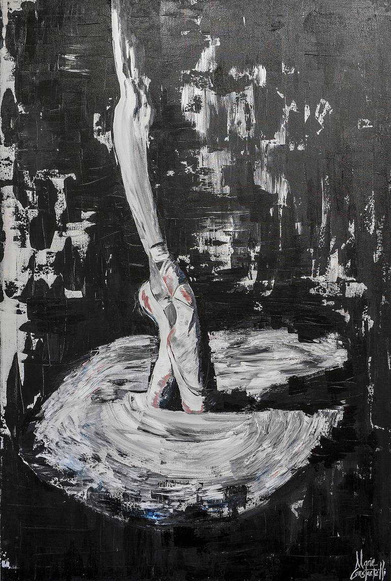 770x1144 Saatchi Art En Pointe Painting By Marie Constantelli - Pointe Painting