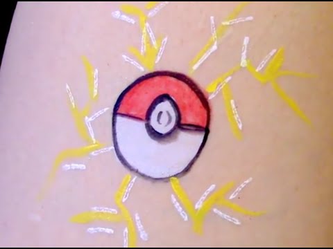 480x360 How To Face Paint A Pokeball - Pokeball Painting