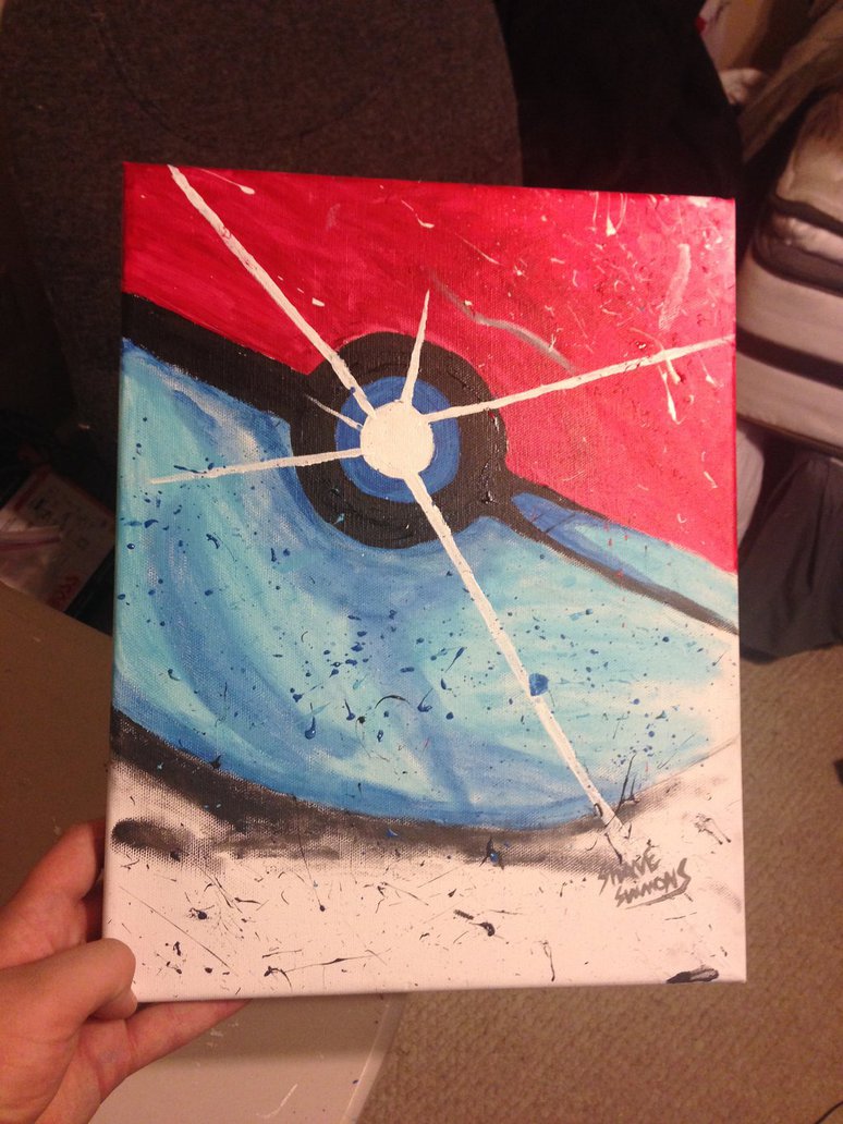 774x1032 Pokeball Acrylic Painting By Crakzullart - Pokeball Painting