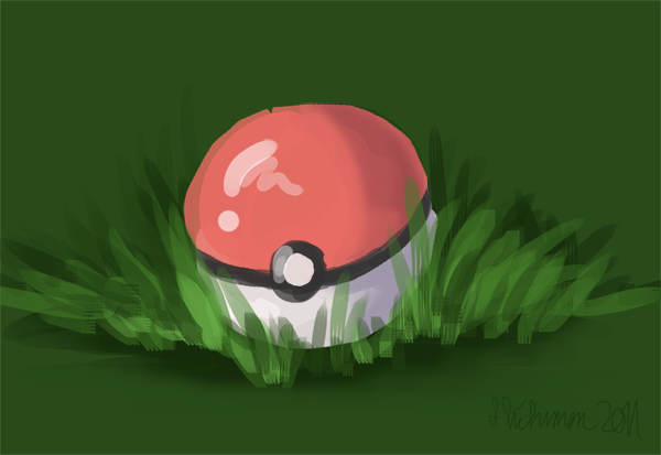 600x413 Pokeball Painting By Shichimen - Pokeball Painting