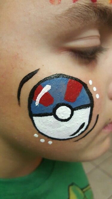 374x664 Ultra Ball Pokeball Facepaint! Might Just Do Everyone Of Them - Pokeball Painting