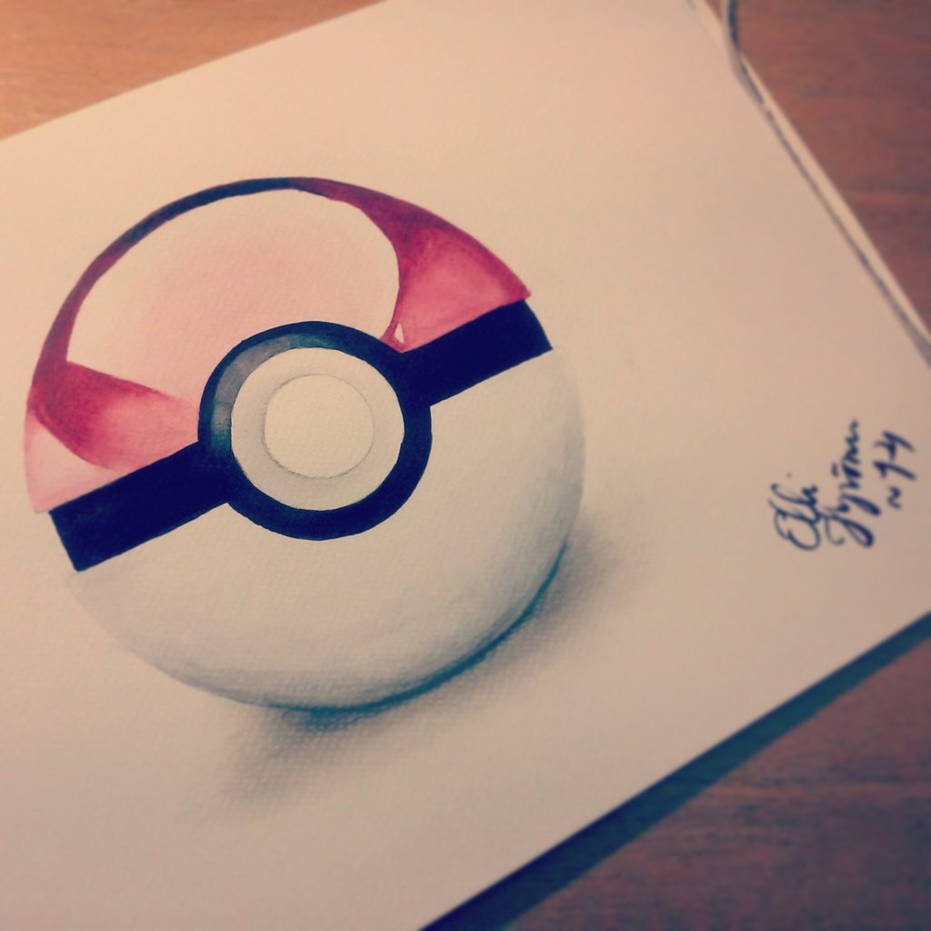 1024x1024 Pokeball Painting By Greeneco94 - Pokemon Ball Painting