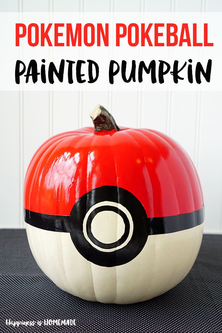 750x1123 Pokemon Pokeball Painted Pumpkin For Halloween Decorating - Pokemon Ball Painting