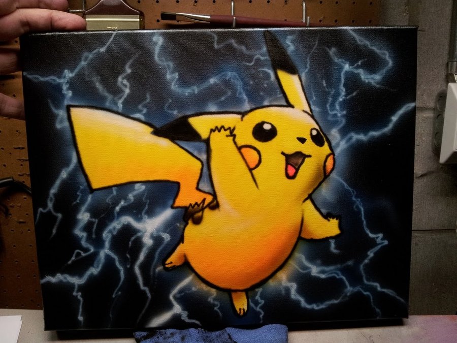 900x675 Pikachu Pokemon - Pokemon Canvas Painting