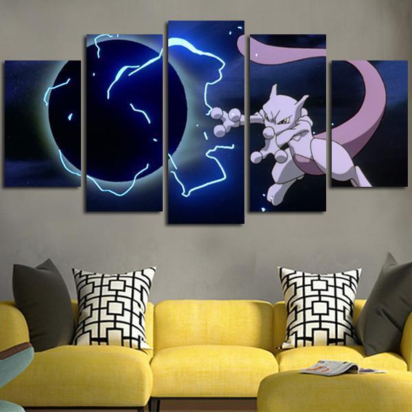 600x600 Pokemon Mewtwo Wall Art Canvas - Pokemon Canvas Painting