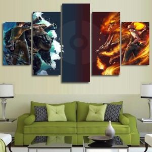 300x300 Frameunframe 5 Pieces Pokemon Canvas Print Wall Art Home Decor Ebay - Pokemon Canvas Painting