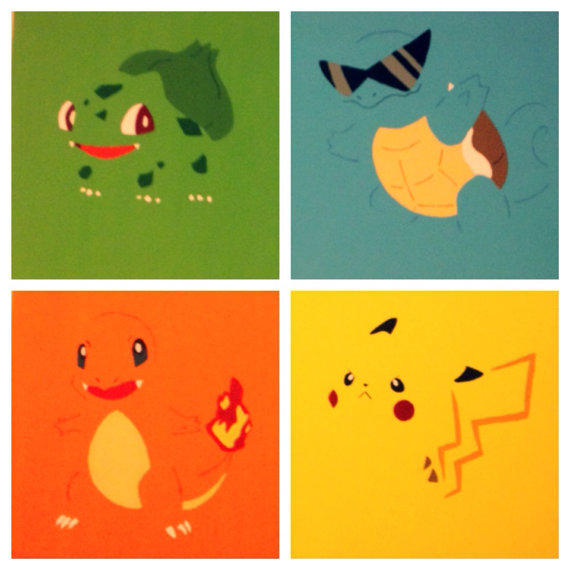 570x570 Minimalist Pokemon Painting Nintendo Junkie Online Store - Pokemon Canvas Painting