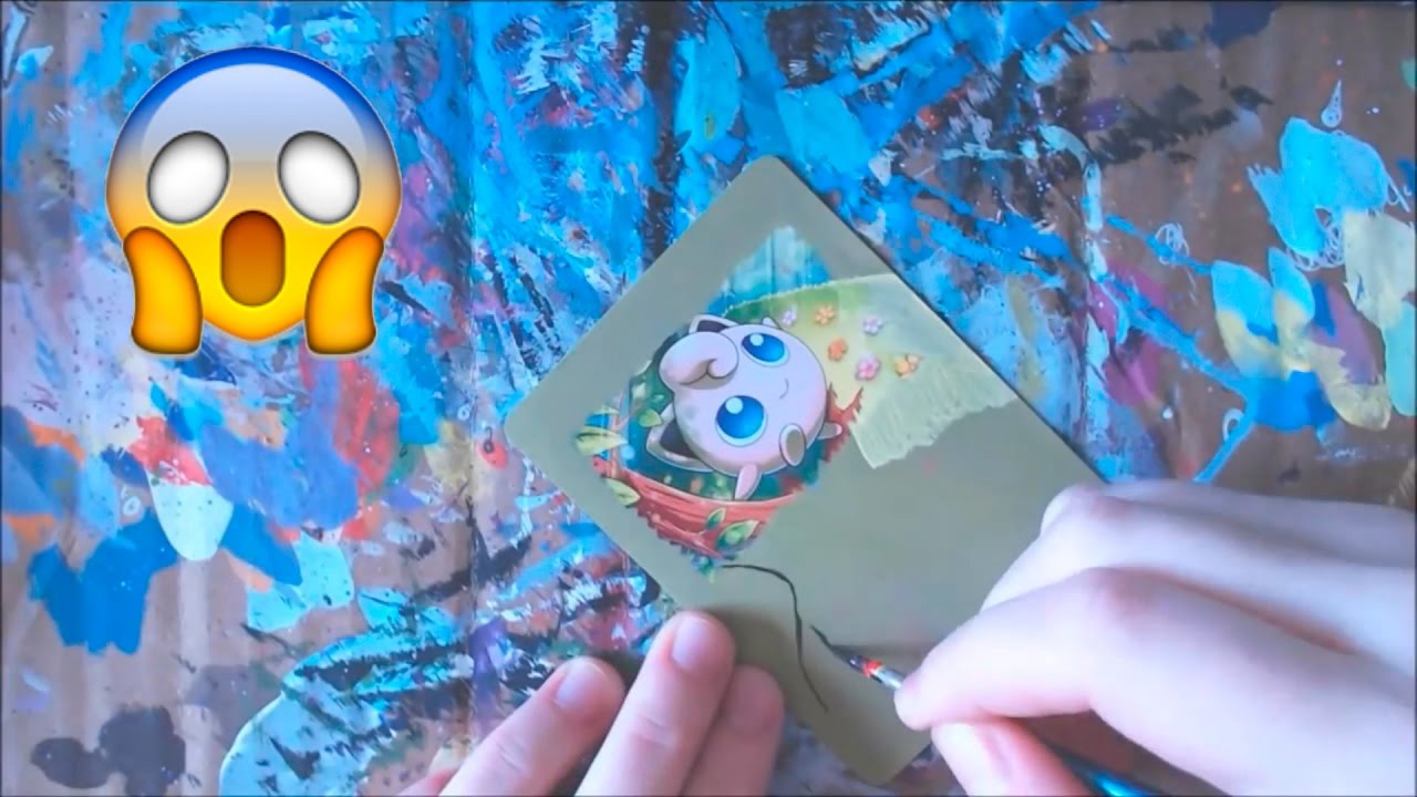 1280x720 Artist Paints Over Pokemon Cards (Amazing) - Pokemon Card Painting
