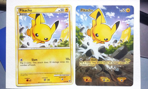 570x343 Hand Painted Pokemon Cards - Pokemon Card Painting