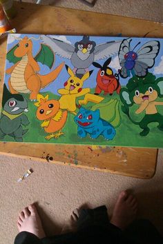 236x354 5x7 Acrylic Painting Of Bidoof, A Pokemon. Painted On Canvas - Pokemon For Painting