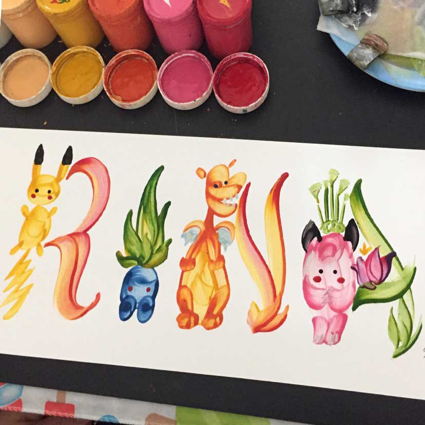 828x828 Pokemon Name Painting - Pokemon For Painting