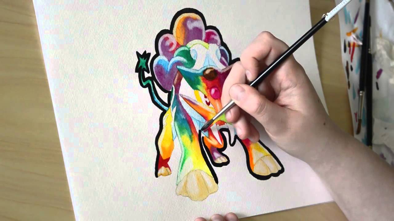 1280x720 Pokemon Raikou Speed Painting In Watercolor - Pokemon For Painting