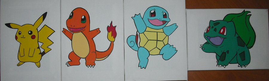 900x273 Pokemon Mini Painting Set By Romantic Panda - Pokemon For Painting