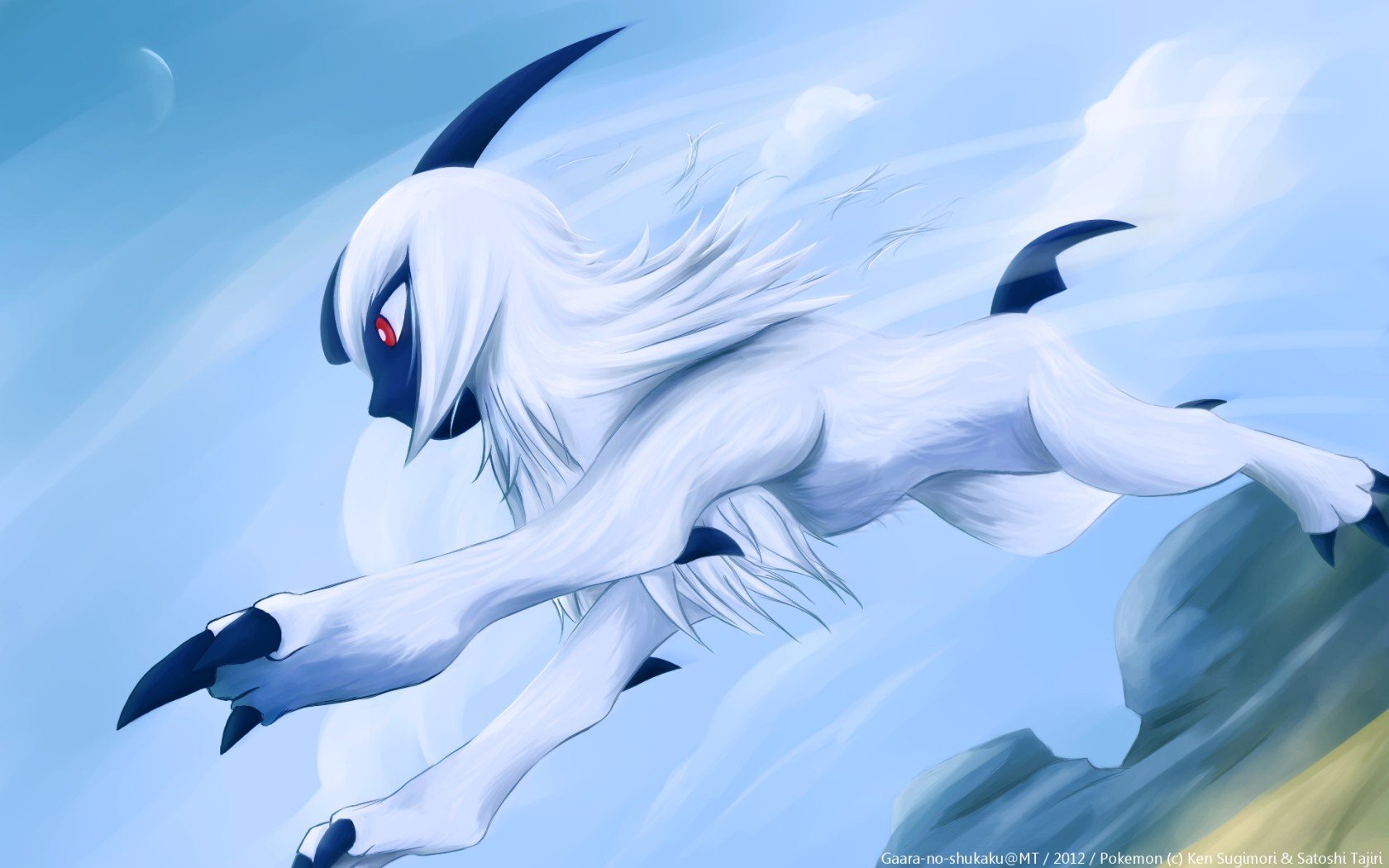 1680x1050 Nintendo Pokemon Paintings Video Games Absol Wallpaper 1680x1050 - Pokemon Painting Games