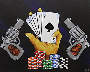 300x238 Poker Hand Painting By Keith Monyahan - Poker Painting