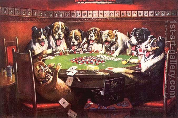676x450 Poker Sympathy Cassius Marcellus Coolidge Reproduction 1st Art - Poker Painting