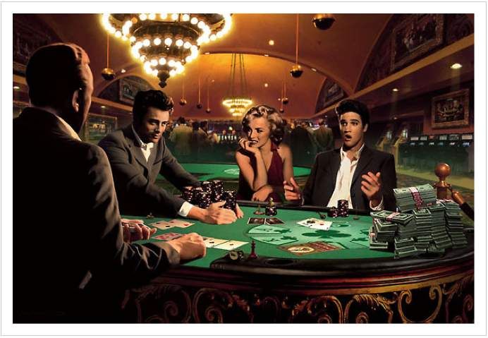 692x479 Celebrities Playing Poker - Poker Painting