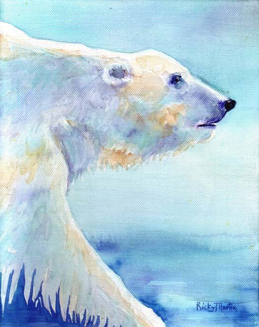 525x663 Polar Bear Ice Bear Children's Room Original By Rickyartgallery - Polar Bear Painting