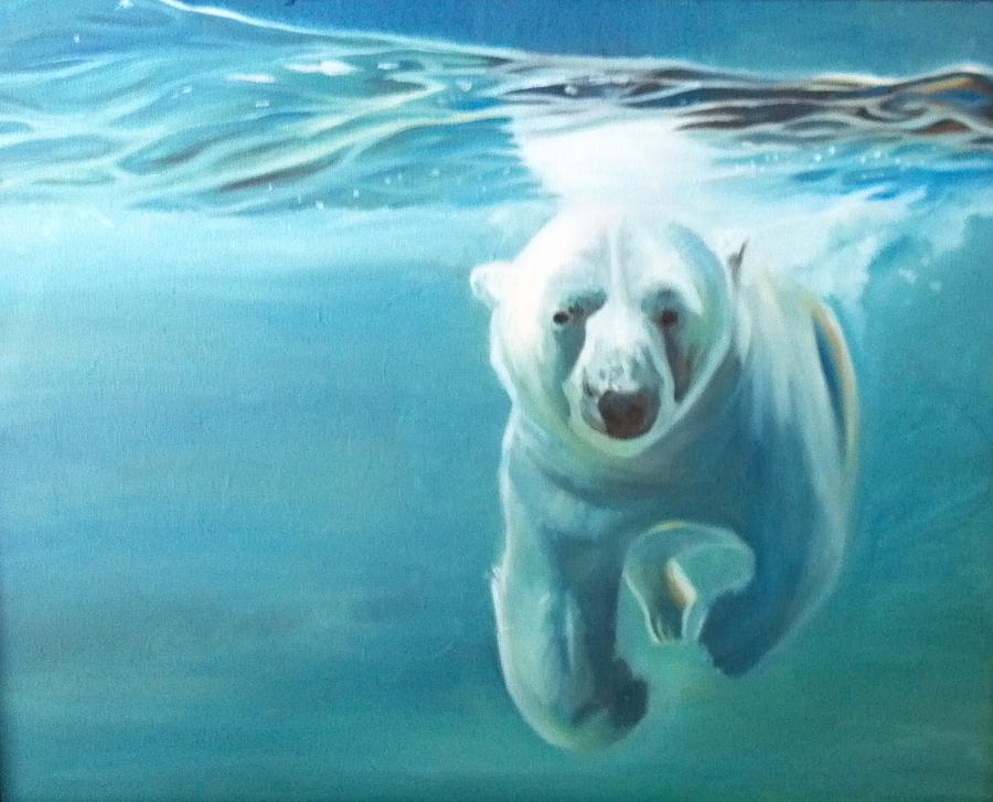 900x727 Polar Bear Painting By Kimberly Vandenberg - Polar Bear Painting