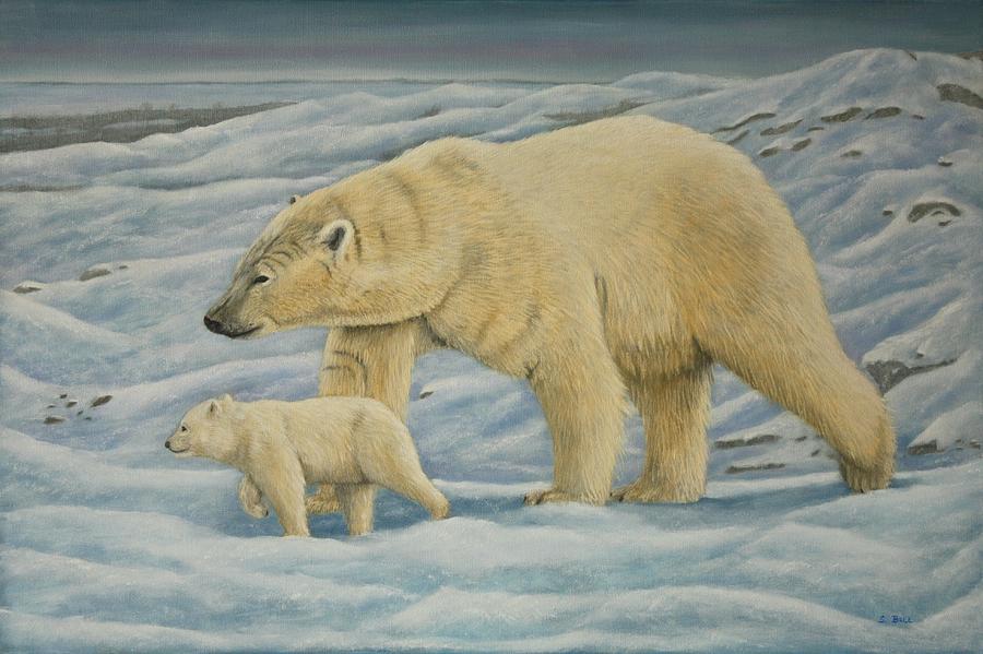 900x599 Polar Bear Painting By Sidney Ball - Polar Bear Painting