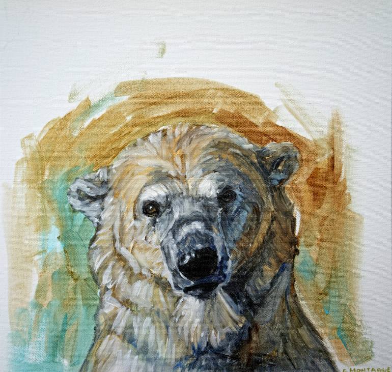 770x731 Saatchi Art Polar Bear Portrait Study Head 1 Painting By - Polar Bear Painting