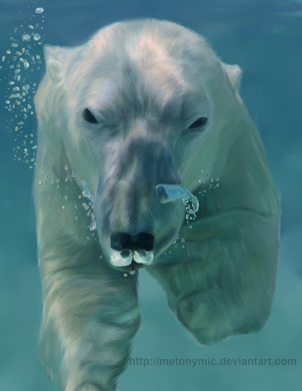 600x777 Polar Bear Painting By Metonymic - Polar Bear Painting