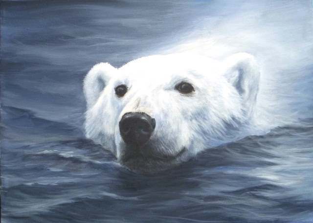 640x456 Downloadable Painting Pattern - Polar Bear Painting