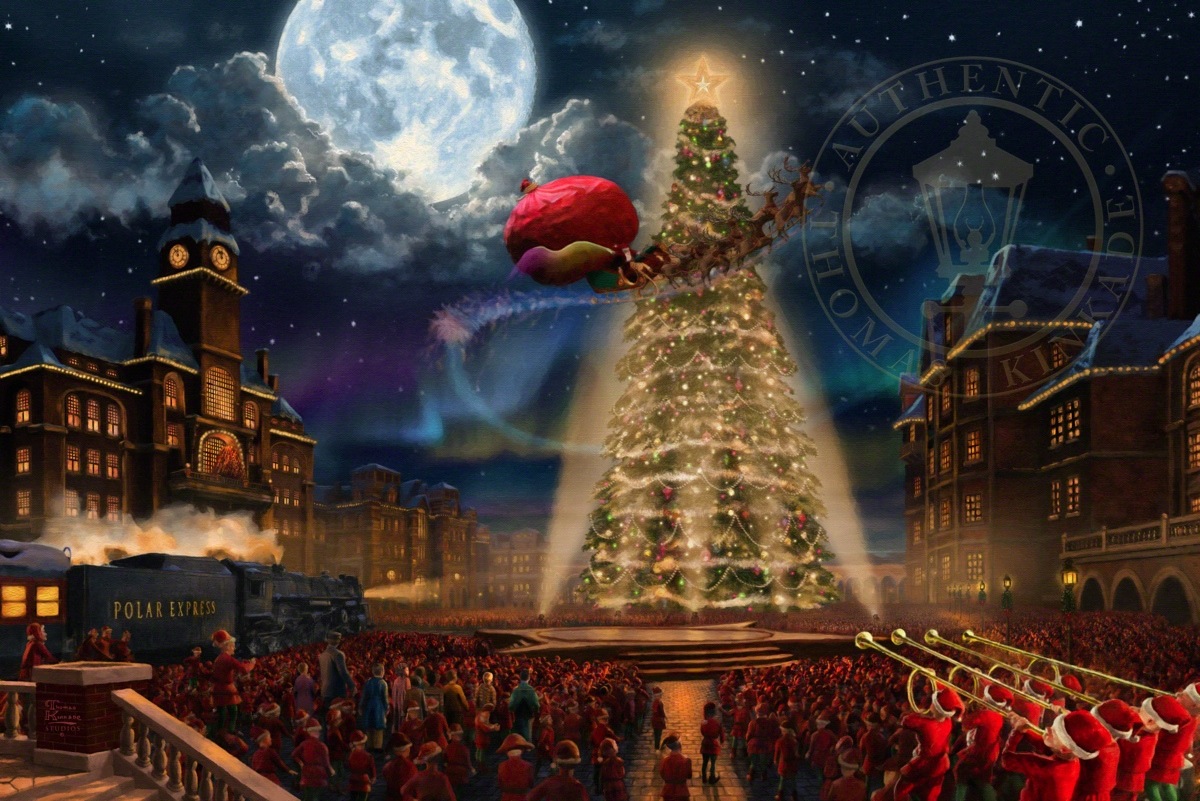 1200x801 The Polar Express Limited Edition Art The Thomas Kinkade Company - Polar Express Painting