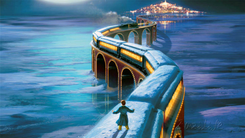 800x450 Thomas Kinkade Print Painting Poster And Print Giclee Art - Polar Express Painting