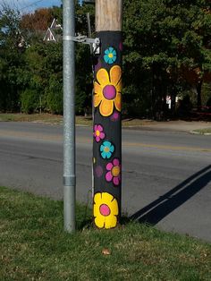 236x314 Painted Telephone Pole Peace - Pole Painting