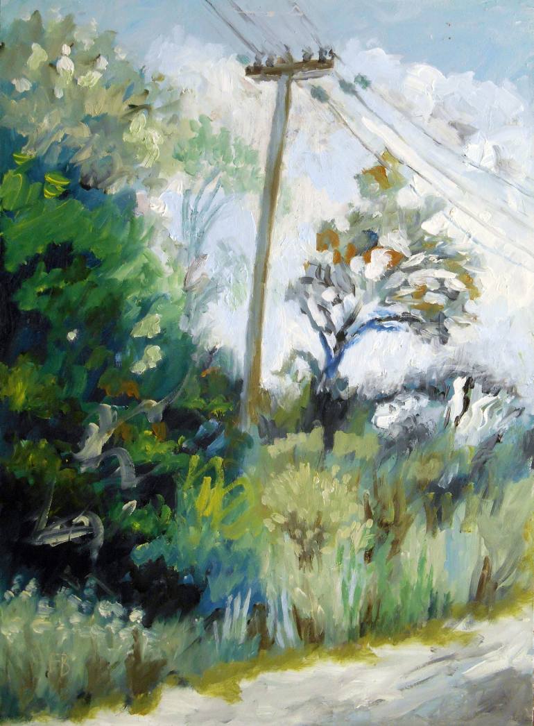 770x1046 Saatchi Art Telephone Poles Painting By Fred Bell - Pole Painting