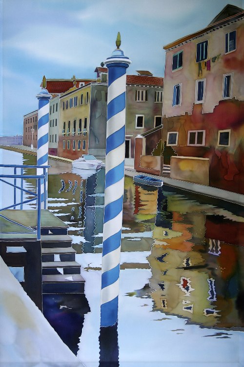 500x753 Venice Striped Pole - Pole Painting