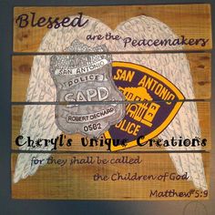 236x236 Hand Painted Maltese Cross - Police Badge Painting