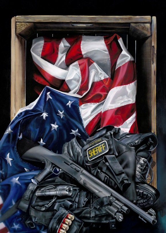 577x808 Police Fire Custom Paintings For The Holidays. - Police Badge Painting