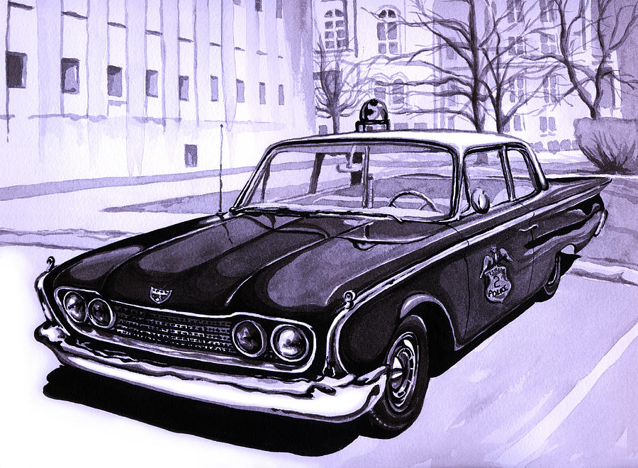900x660 1960 Ford Fairlane Police Car Painting By Neil Garrison - Police Car Painting