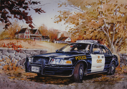 412x288 William Biddle's Art O.p.p. Police Cars And Station Brian's Gallery - Police Car Painting
