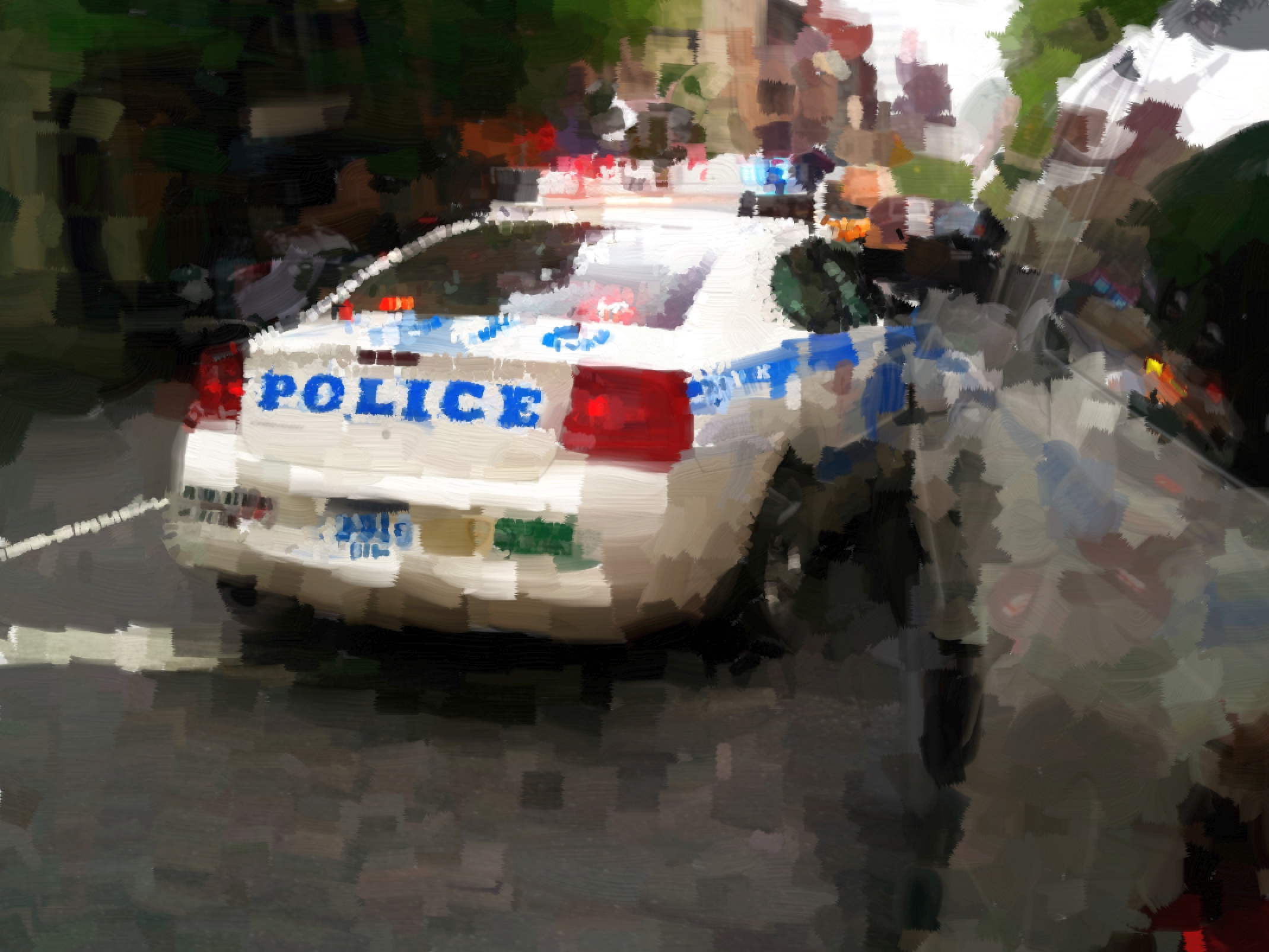 2139x1606 Pull Over - Police Car Painting