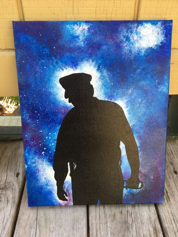 570x760 Police Officer Acrylic Painting On Canvas. A Gorgeous Gift Idea - Police Officer Painting