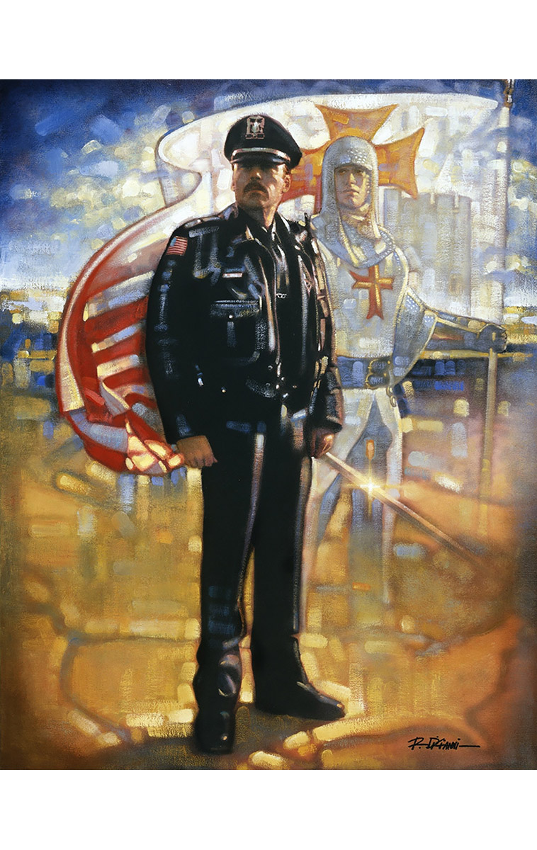 758x1200 Ron Dicianni Blessed Are The Peacemakers Artwork - Police Officer Painting