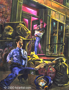 279x360 Illustration Magzine Cover - Police Painting